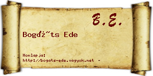 Bogáts Ede névjegykártya